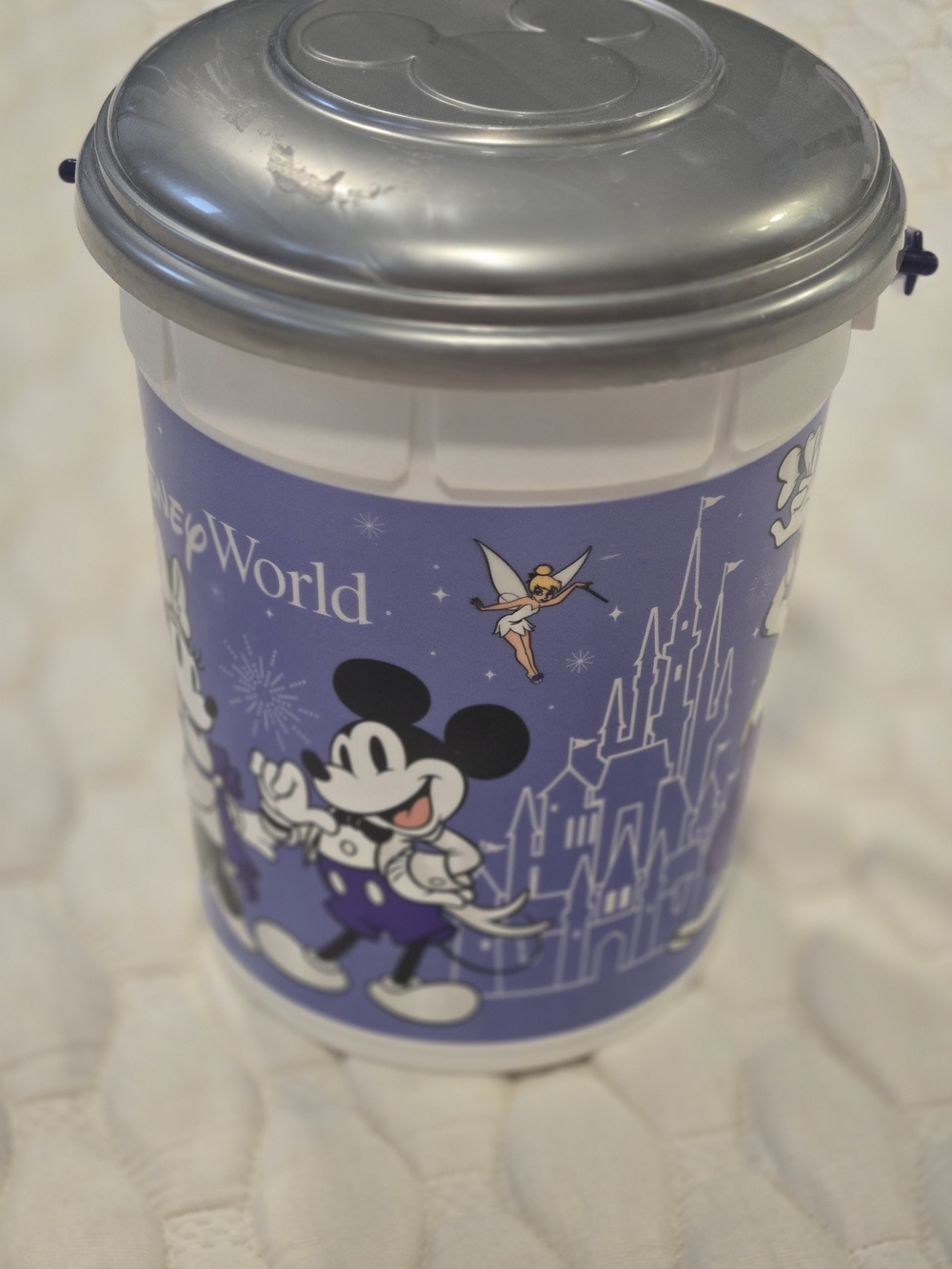 Walt Disney World 100 Years Of Wonder Popcorn Bucket Silver Purple Collectable